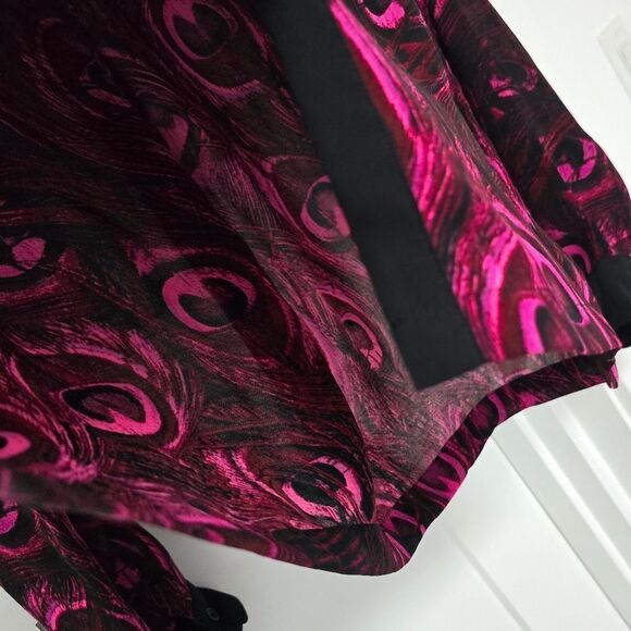 Michael Kors Peocock Georgette Button Down Blouse in Hot Pink - Picture 3 of 9